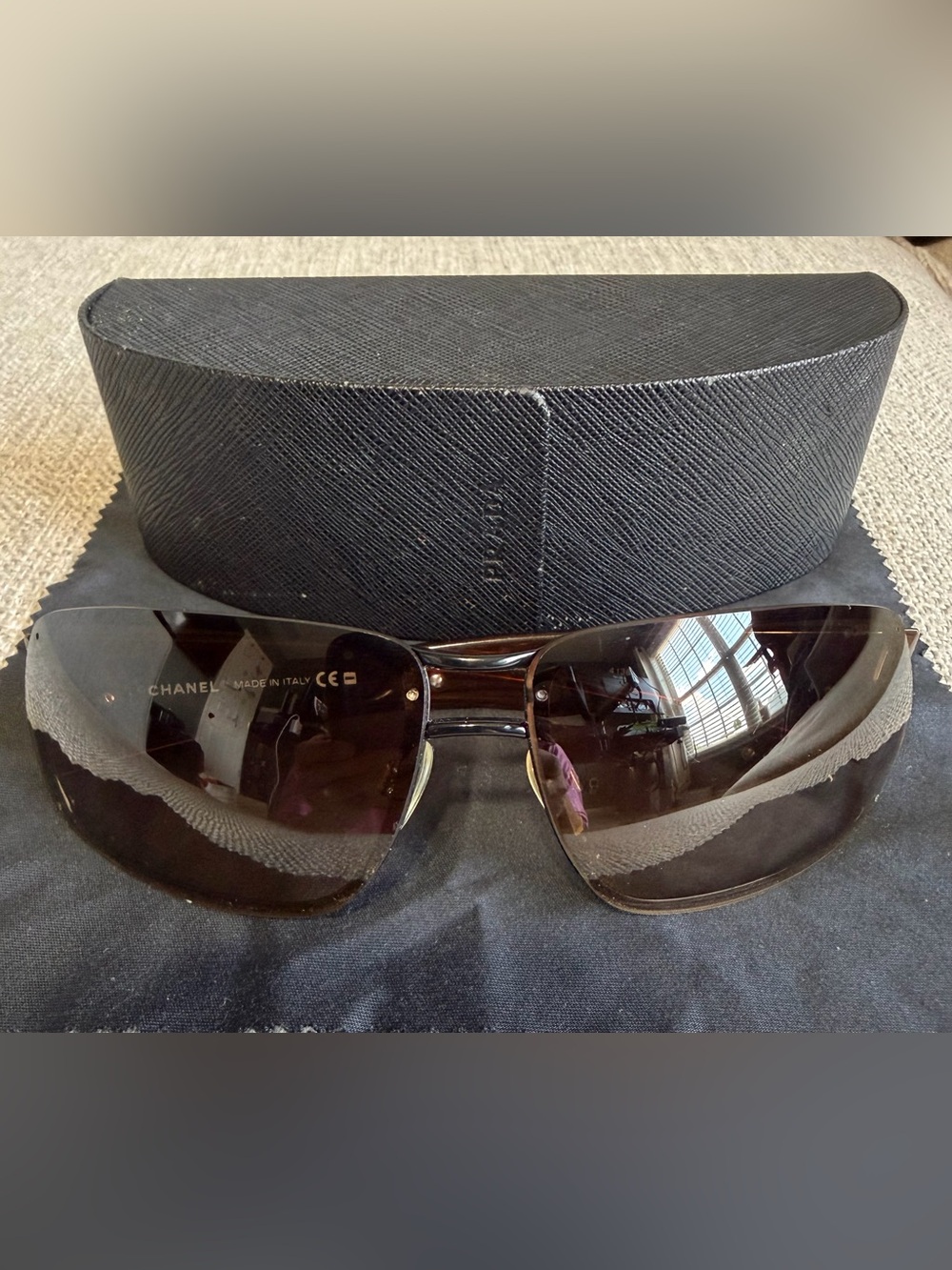 CHANEL Oversized Shield Sunglasses – Black/Brown Tortoiseshell 4138 size 130